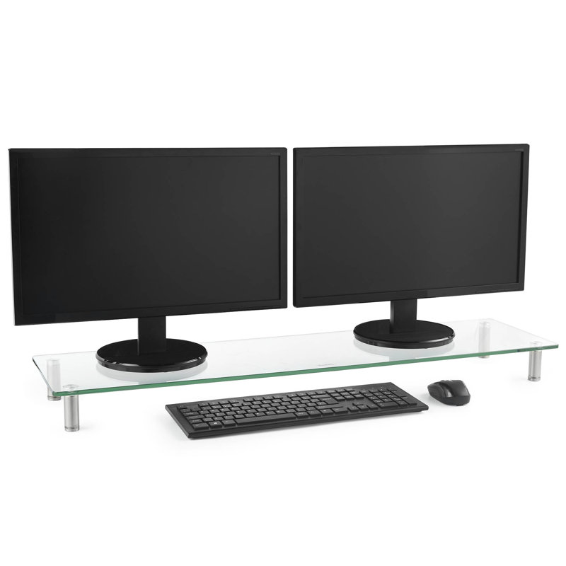 VonHaus Extra Large Glass Monitor Stand Riser & Reviews Wayfair